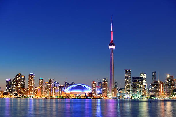 Toronto Ontario downtown skyline at night. Toronto SEO Services by The SEO Pros